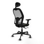 PIQUERAS Y CRESPO Silla de oficina Jorquera con mecanismo Sincro/Traslack, Negro/Gris