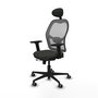 PIQUERAS Y CRESPO Silla de oficina Jorquera con mecanismo Sincro/Traslack, Negro/Gris
