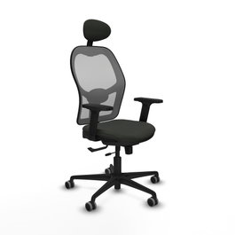 PIQUERAS Y CRESPO Silla de oficina Jorquera con mecanismo Sincro/Traslack, Negro/Gris