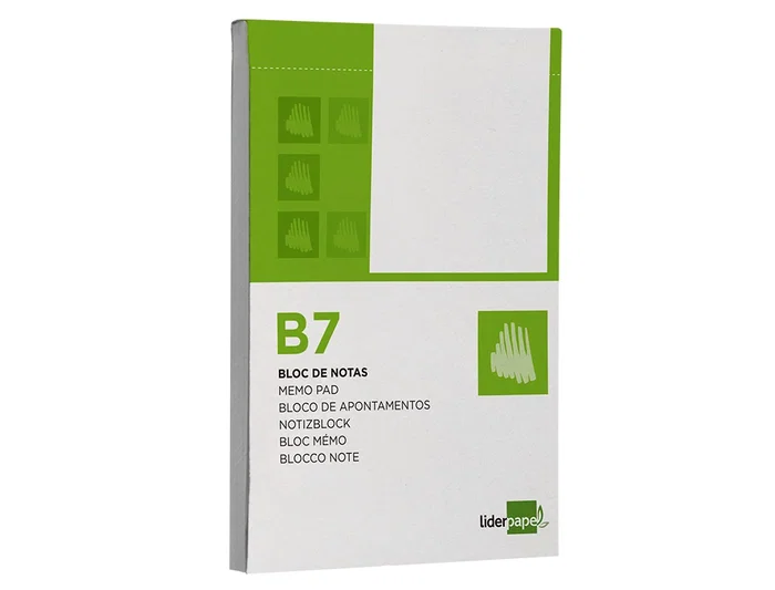 Liderpapel Bloc de Notas B7 Liso 80 Hojas 60 g/m2 Perforado