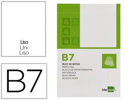 Liderpapel Bloc de Notas B7 Liso 80 Hojas 60 g/m2 Perforado