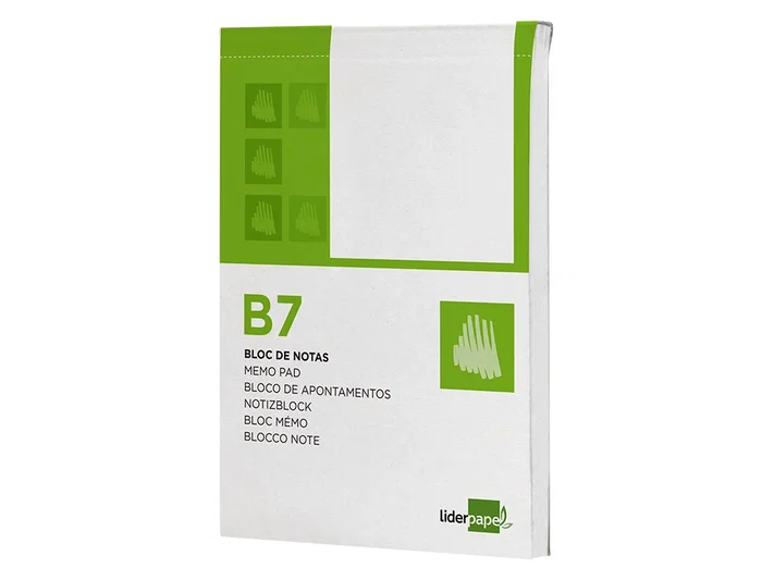 Liderpapel Bloc de Notas B7 Liso 80 Hojas 60 g/m2 Perforado