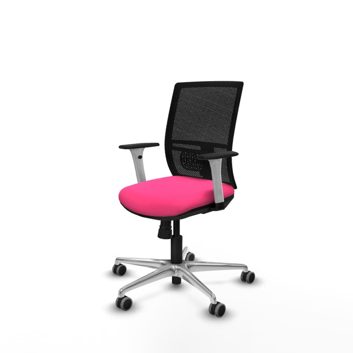 PIQUERAS Y CRESPO Silla de oficina Yunquera Rosa y Negro con mecanismo Sincro