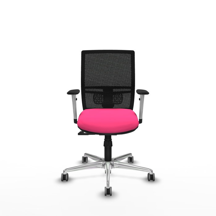 PIQUERAS Y CRESPO Silla de oficina Yunquera Rosa y Negro con mecanismo Sincro