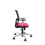 PIQUERAS Y CRESPO Silla de oficina Yunquera Rosa y Negro con mecanismo Sincro