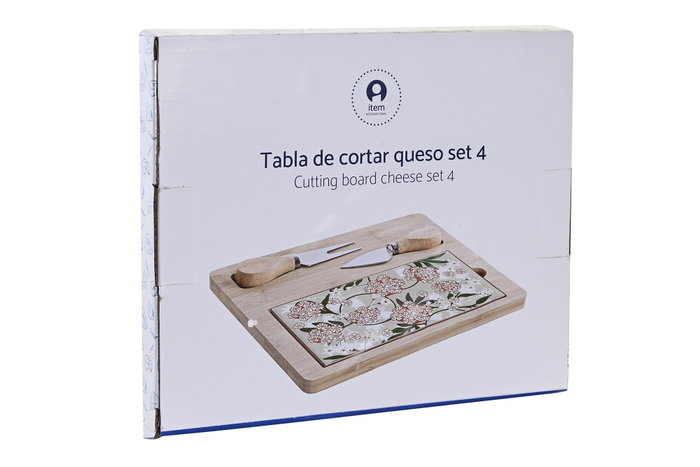 DKD Home Decor Set de Tablas de Aperitivo Ivy&daisy 2022 de Bambú y Gres Verde