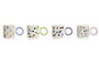 DKD Home Decor Set de 12 Tazas de Porcelana con Diseños de Gatos y Perros, 420ml