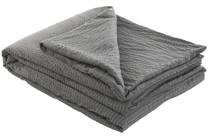 DKD Home Decor Colcha de Poliéster Gris 180x260 cm DKD Home Decor Colcha de Poliéster Gris 180x260 cm