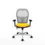PIQUERAS Y CRESPO Silla de oficina Jorquera con mecanismo Sincro/Traslack, Amarillo y Blanco