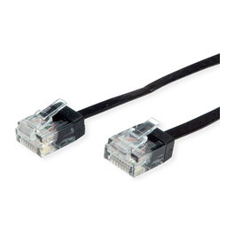 ROLINE Cable de red Cat6a U/UTP extra plano 0,5 m Negro