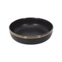 Home Deco Factory Plato Hondo Moscou Negro con Ribete Dorado Diámetro 18 cm