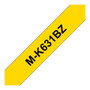 Brother M-K631 Cinta de 12mm x 8m Negro sobre amarillo