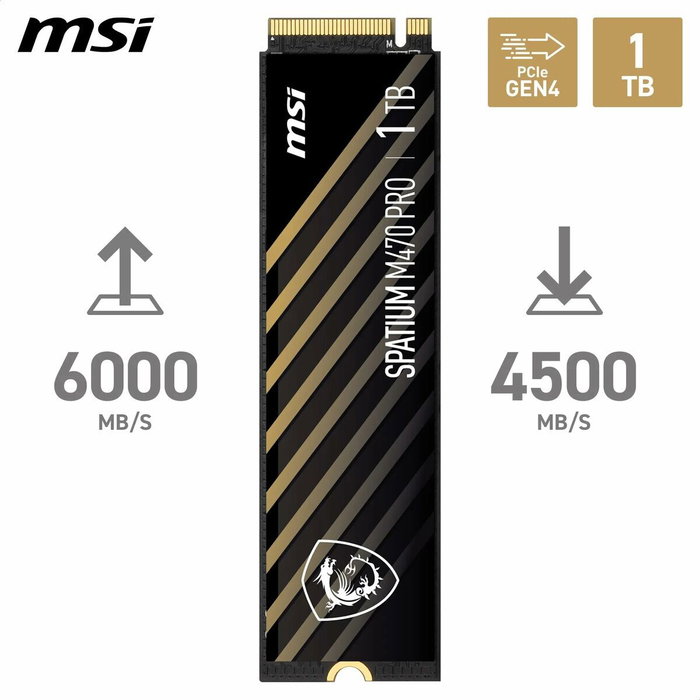 MSI SPATIUM M470 PRO 1TB SSD NVMe PCIe 4.0 M.2 2280 MSI SPATIUM M470 PRO 1TB SSD NVMe PCIe 4.0 M.2 2280