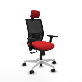 PIQUERAS Y CRESPO Silla de oficina Yunquera con mecanismo Sincro, Rojo y Negro