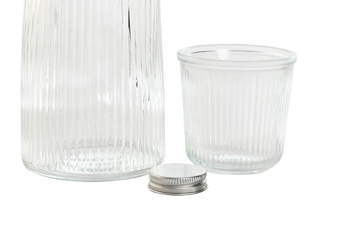 DKD Home Decor Botella Transparente Cristal Set de 2 Piezas 10.3 x 26 x 10.3 cm