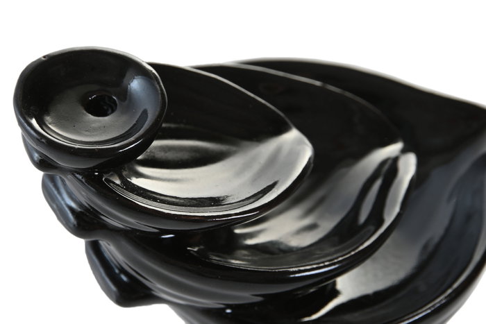 DKD Home Decor Soporte Incienso Gres Flor Negro DKD Home Decor Soporte Incienso Gres Flor Negro