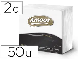 Amoos Servilleta de celulosa Luxury 40x40 cm 2 capas paquete de 50 unidades