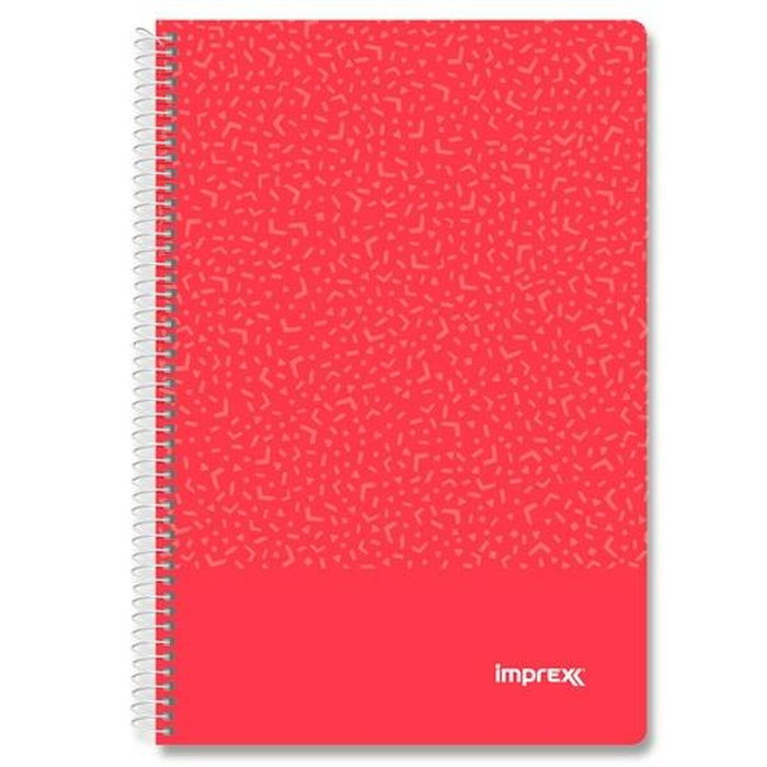 IMPREX Set de 4 Cuadernos de Espiral Imprex Folio Tapa PP Rojo IMPREX Set de 4 Cuadernos de Espiral Imprex Folio Tapa PP Rojo