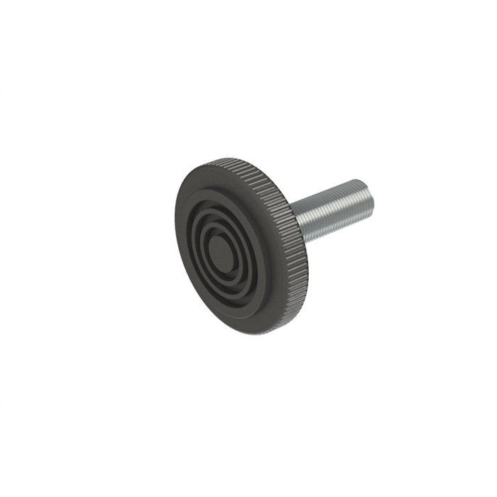 HERRAJES ALK Pie Nivelador Ø32 M10X34 Zincado/Negro