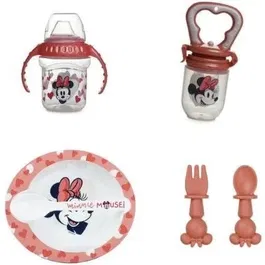 Thermobaby Pack Comida Minnie 1ª Edad - 1 Mordisqueador + 1 Bol + 1 Taza con Asa + 2 Cucharas