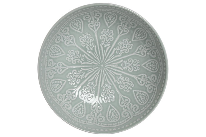 DKD Home Decor Plato Arabe Mandala 24 Verde Menta Gres Esmaltado Set de 4 Piezas 18.2 x 18.2 x 5.7 cm