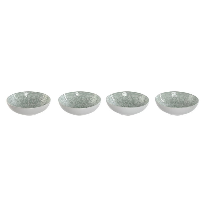 DKD Home Decor Set de 4 Platos de Gres Mandala Verde Menta DKD Home Decor Set de 4 Platos de Gres Mandala Verde Menta
