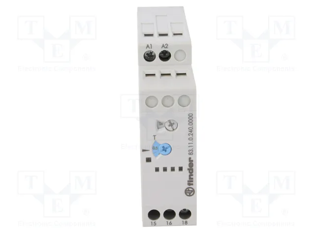 Finder Relé temporizador monofunción 83.11.0.240.0000 16A 24-240VAC/DC