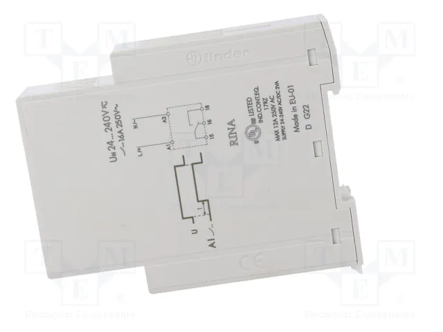 Finder Relé temporizador monofunción 83.11.0.240.0000 16A 24-240VAC/DC