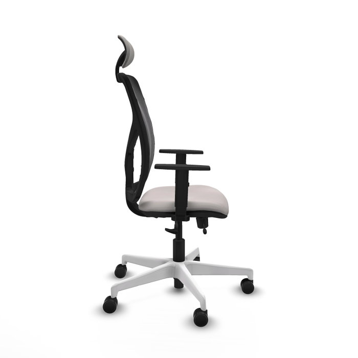 PIQUERAS Y CRESPO Silla de oficina Motilla con mecanismo Sincro/Traslack, Blanco y Negro