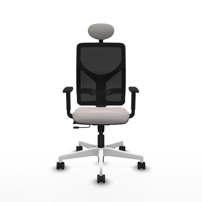 PIQUERAS Y CRESPO Silla de oficina Motilla con mecanismo Sincro/Traslack, Blanco y Negro