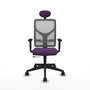 PIQUERAS Y CRESPO Silla de oficina Motilla con mecanismo Sincro/Traslack, Morado y Gris