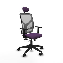 PIQUERAS Y CRESPO Silla de oficina Motilla con mecanismo Sincro/Traslack, Morado y Gris