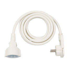 Brennenstuhl Cable de extensión con conector de ángulo plano, 3 metros, blanco