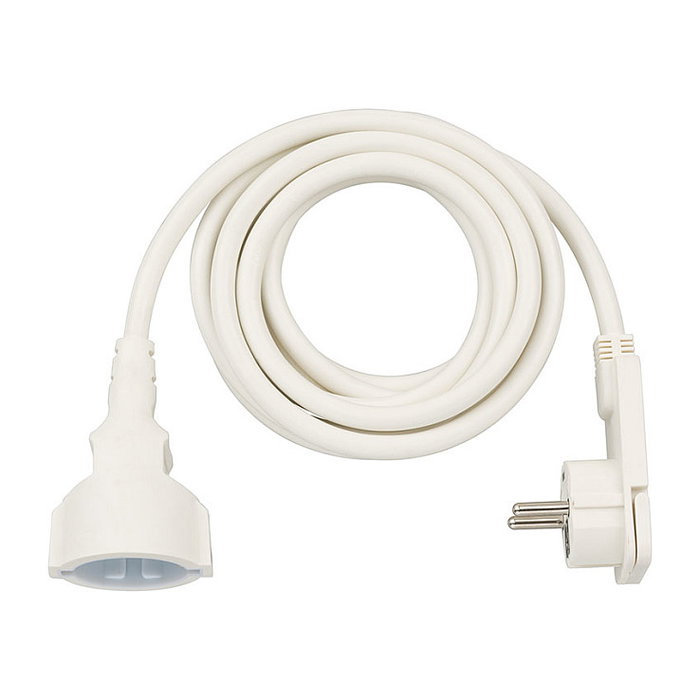 Brennenstuhl Cable alargador con enchufe plano angular, 3 metros, Blanco Brennenstuhl Cable alargador con enchufe plano angular, 3 metros, Blanco