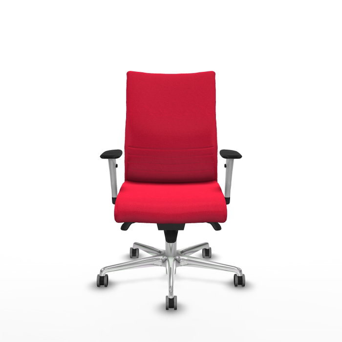 PIQUERAS Y CRESPO Silla Albacete Confidente Roja con Mecanismo Sincro y Base de Aluminio PIQUERAS Y CRESPO Silla Albacete Confidente Roja con Mecanismo Sincro y Base de Aluminio