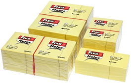 FIXO Pack de 12 tacos de notas autoadhesivas amarillas 76x76 mm