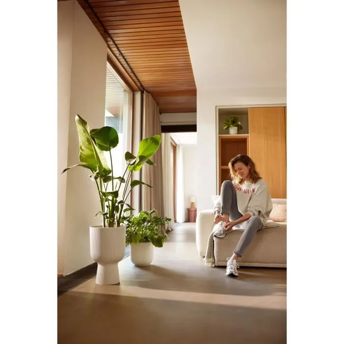 Elho ELH2904503045100 Maceta Vibes Fold Coupe Blanca L 30 x An 29,5 x Al 45 cm Interior 100% reciclado