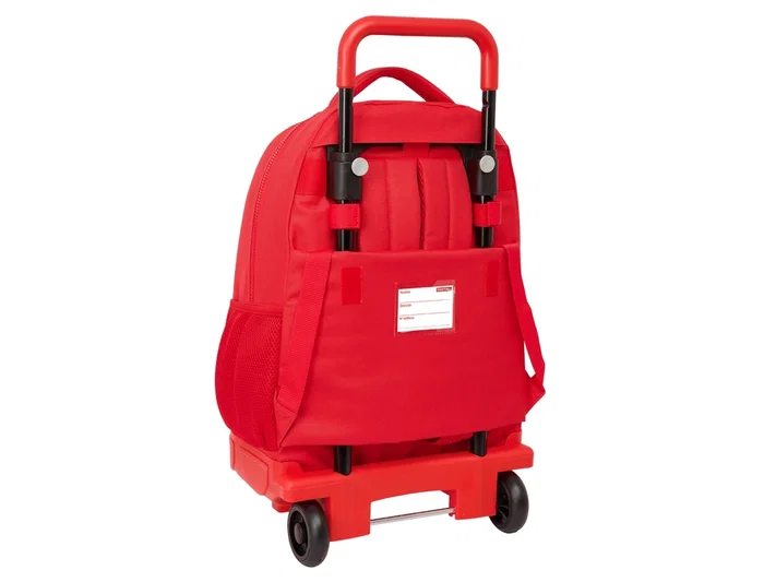 Safta Mochila escolar grande con ruedas compact, diseño Atlético de Madrid, 450x330x220 mm