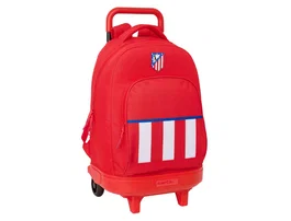 Safta Mochila escolar grande con ruedas compact, diseño Atlético de Madrid, 450x330x220 mm