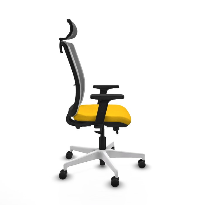PIQUERAS Y CRESPO Silla de oficina Haches con mecanismo Sincro/Traslack Amarillo y Gris