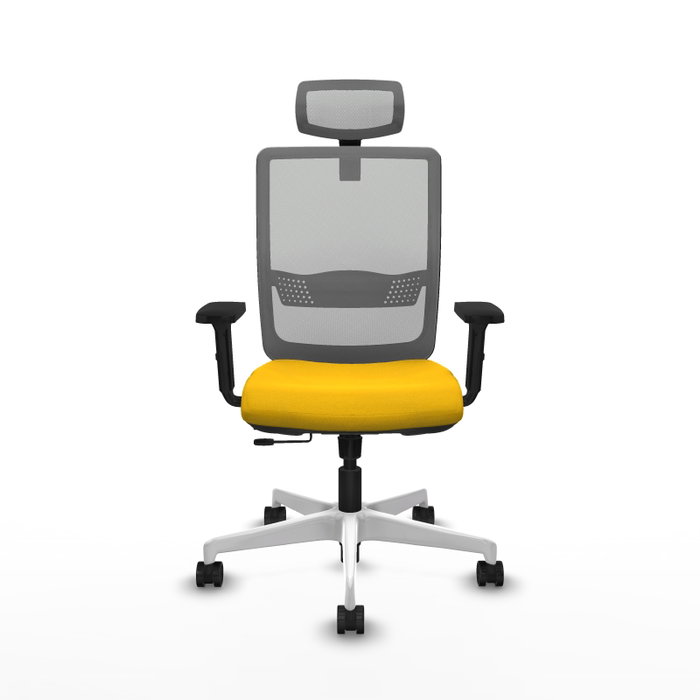 PIQUERAS Y CRESPO Silla de oficina Haches con mecanismo Sincro/Traslack Amarillo y Gris