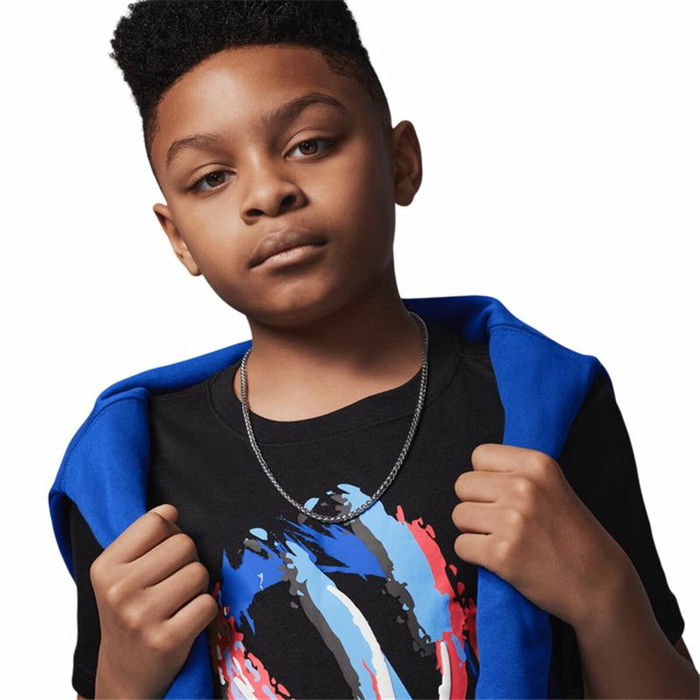 Camiseta de Manga Corta Infantil Jordan Jdb Bball Fire Ss Negro