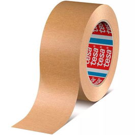 Tesa Tesapack 4713 Cinta de Embalaje Estándar Papel Crepe, 50 mm x 50 m, Marrón - Set de 6 Rollos (Set de 6)