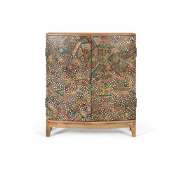 GINER Y COLOMER Mueble auxiliar de madera de mango con 2 puertas