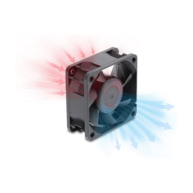 DeLOCK Ventilador Axial 48 V DC 60 x 60 x 25 mm con Conector PWM de 4 Pines, Negro