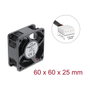 DeLOCK Ventilador Axial 48 V DC 60 x 60 x 25 mm con Conector PWM de 4 Pines, Negro