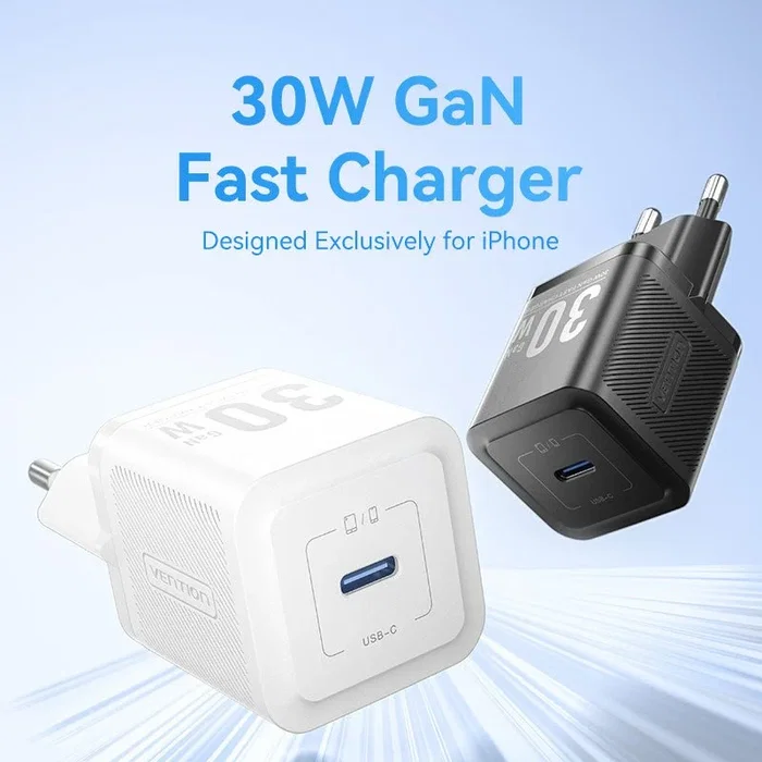 Vention Cargador de Pared GaN FEZW0-EU 1xUSB-C 30W Blanco Vention Cargador de Pared GaN FEZW0-EU 1xUSB-C 30W Blanco