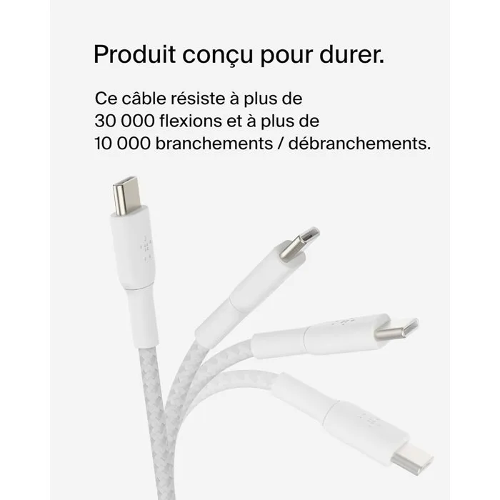 Belkin Cable de carga USB-C a USB-C trenzado de 0,15 m AAARC60967