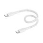 Belkin BoostCharge Cable USB-C a USB-C Trenzado 0,15 m Blanco