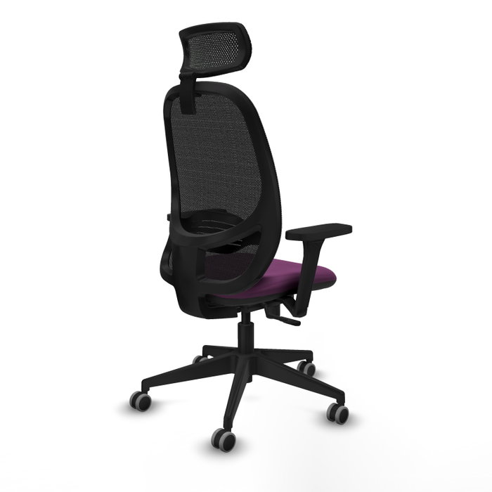 PIQUERAS Y CRESPO Silla de oficina Cilanco con mecanismo Sincro, Morado y Negro